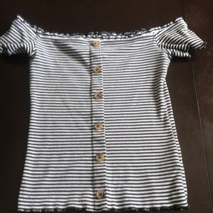 Off the shoulder button down shirt